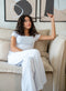Women summer pajama set White T-shirt + Pants